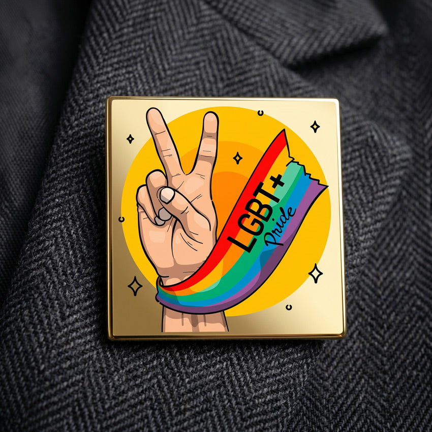 UV-Printed Square Lapel Pins